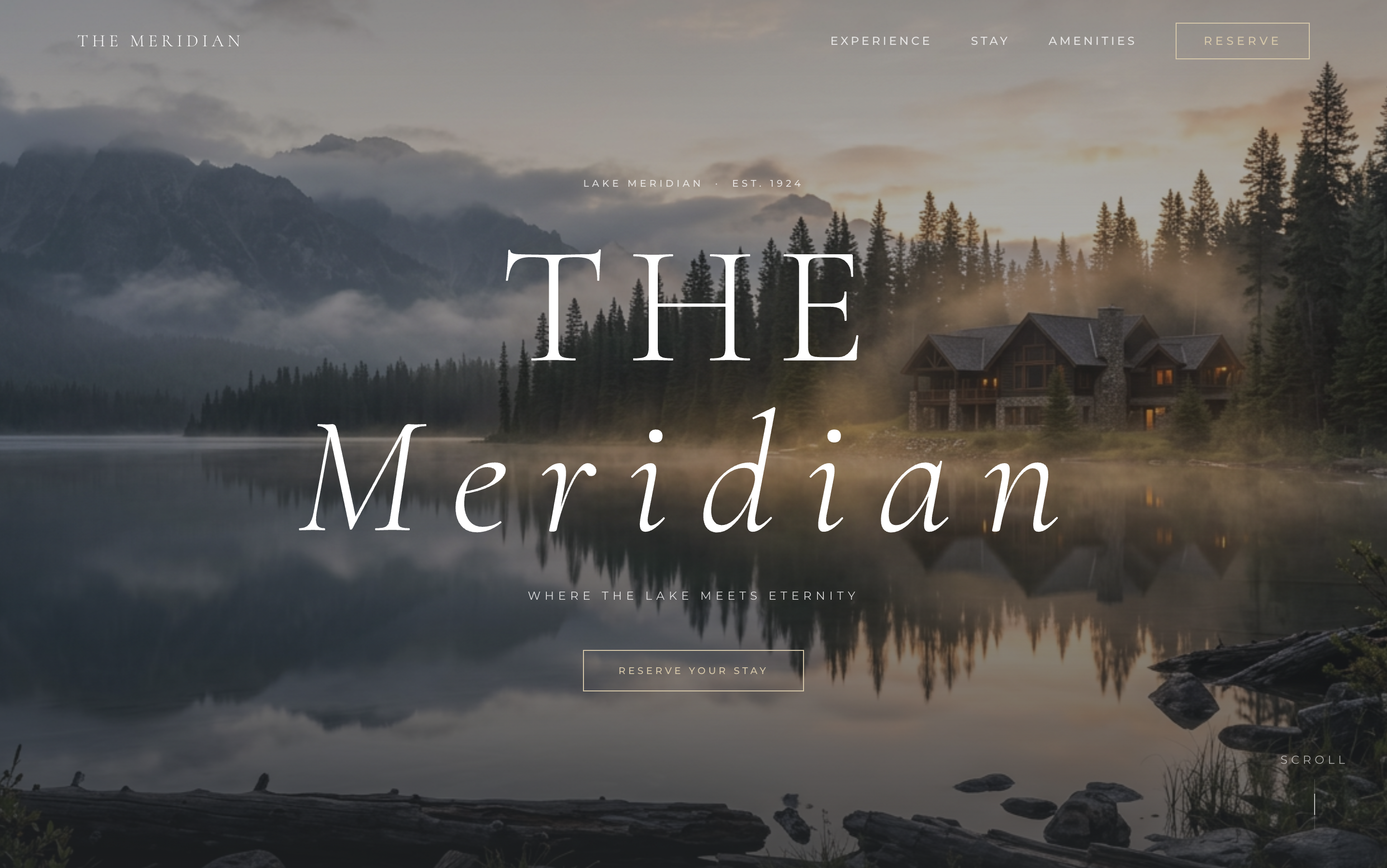 The Meridian luxury hospitality website concept